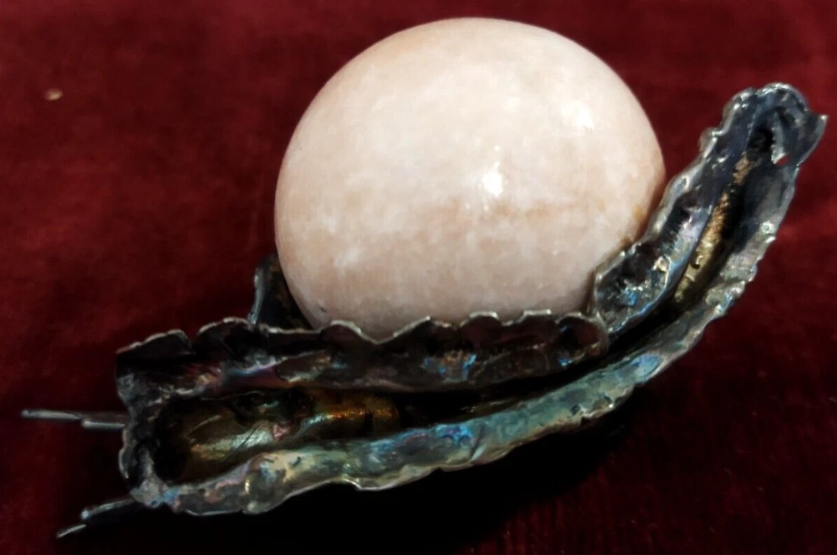 Manaus Sterling Snail With Pink Marble Ball-photo-4