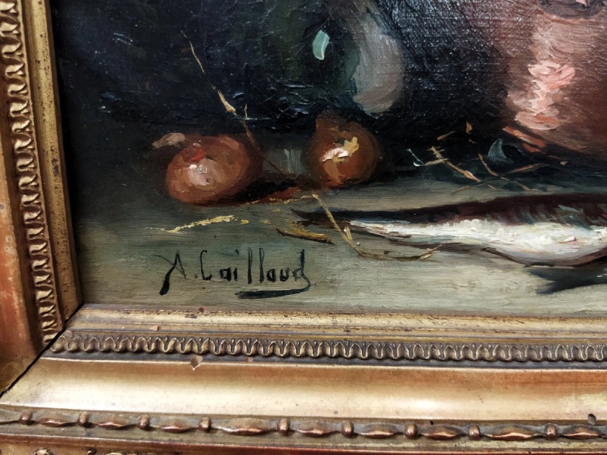 TABLEAUX - Nature morte / Huile sur toile  Alfred Benoît Caillaud (1855-1940)-photo-1