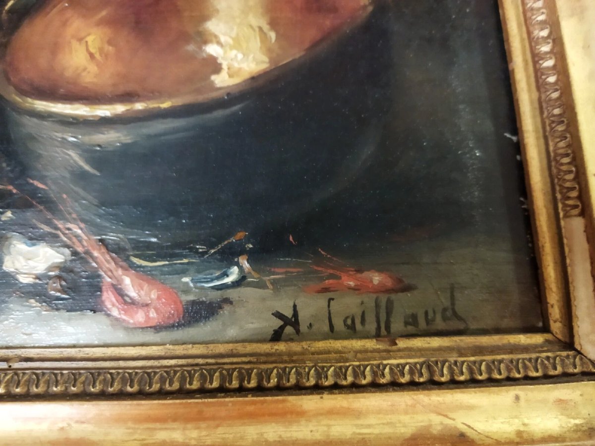 TABLEAUX - Nature morte / Huile sur toile  Alfred Benoît Caillaud (1855-1940)-photo-3