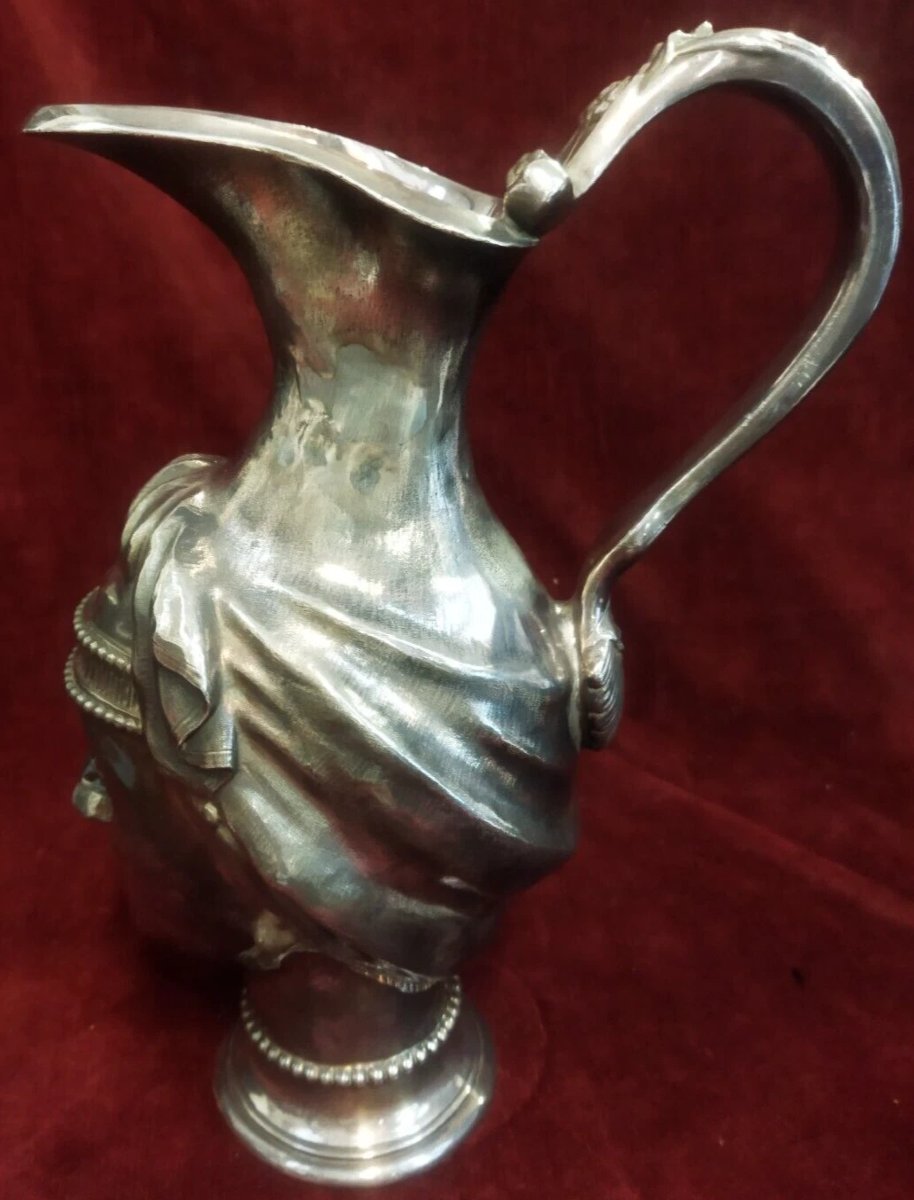 Cruche en argent à décor de visage de femme  - France - fin du XVIIIe siècle-photo-4