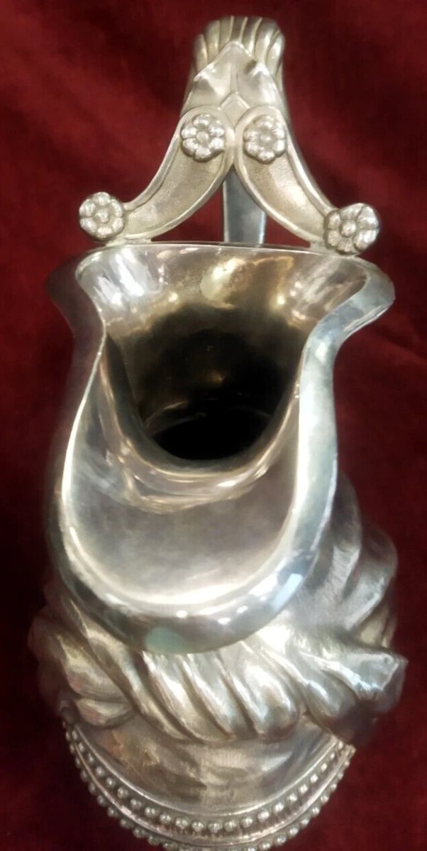 Cruche en argent à décor de visage de femme  - France - fin du XVIIIe siècle-photo-1