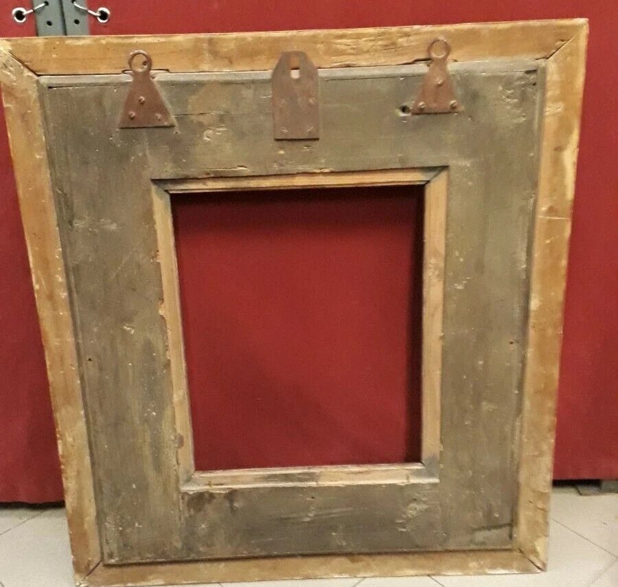 Flemish Frame With Ebony Veneer, Featuring Carved And Gilded Wood, 17th Century-photo-4