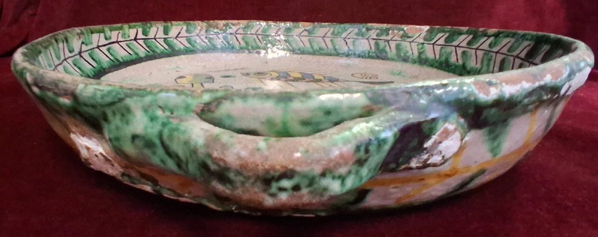 CENTRE DE TABLE EN FAIENCE PEINTE  - VIETRI - début du XXe siècle-photo-5