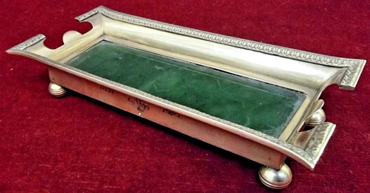 Pen Holder - Nephrite And Silver  - Russian Faberge - 1960s-photo-2