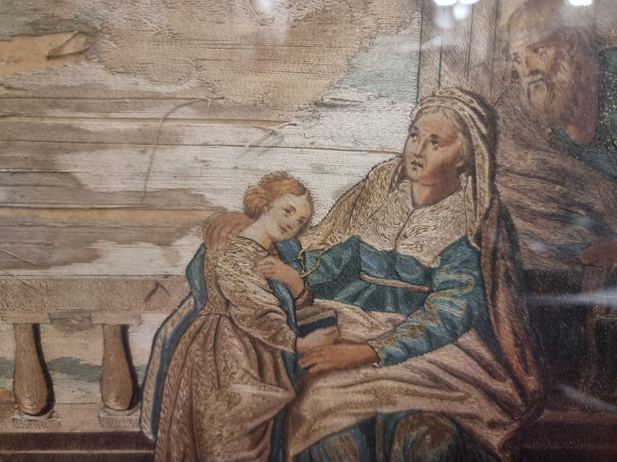 TABLEAU - BRODERIE AU FIL - SECONDE MOITIÉ DU XVIIIe SIÈCLE - SUD DE L'ITALIE-photo-3
