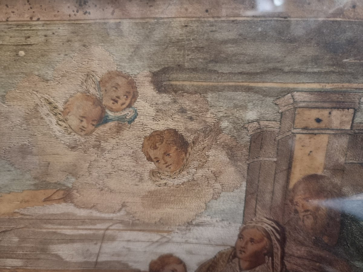 TABLEAU - BRODERIE AU FIL - SECONDE MOITIÉ DU XVIIIe SIÈCLE - SUD DE L'ITALIE-photo-4