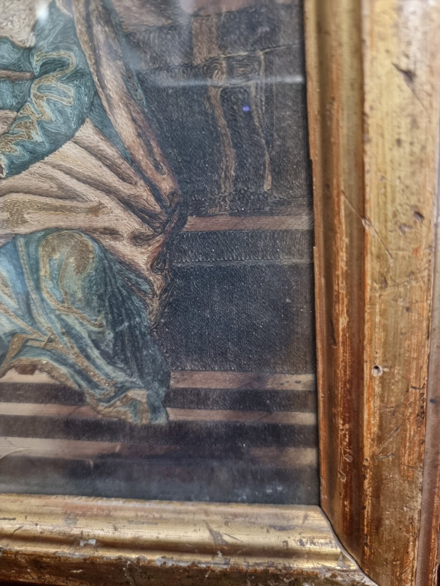 TABLEAU - BRODERIE AU FIL - SECONDE MOITIÉ DU XVIIIe SIÈCLE - SUD DE L'ITALIE-photo-3