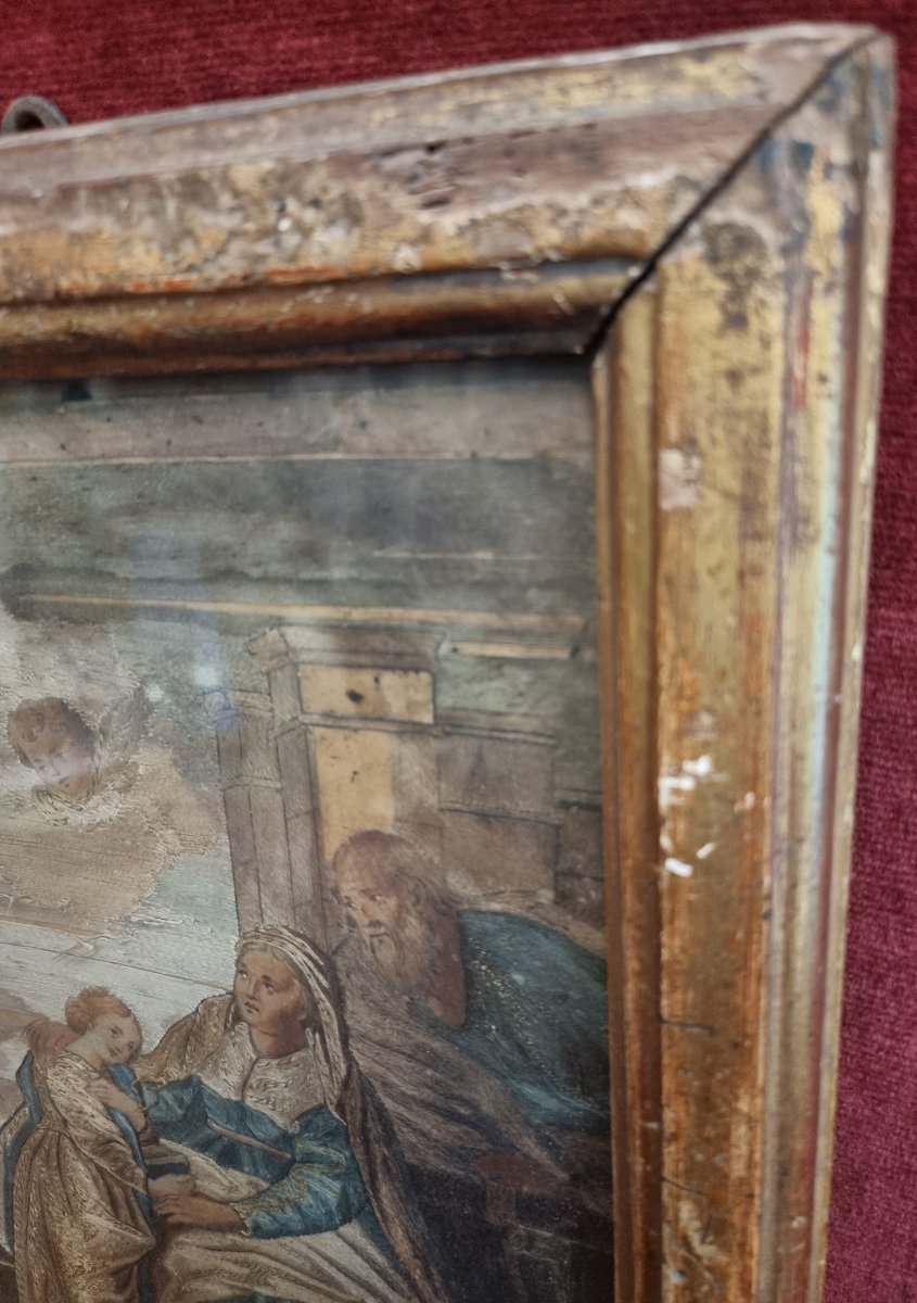 TABLEAU - BRODERIE AU FIL - SECONDE MOITIÉ DU XVIIIe SIÈCLE - SUD DE L'ITALIE-photo-4