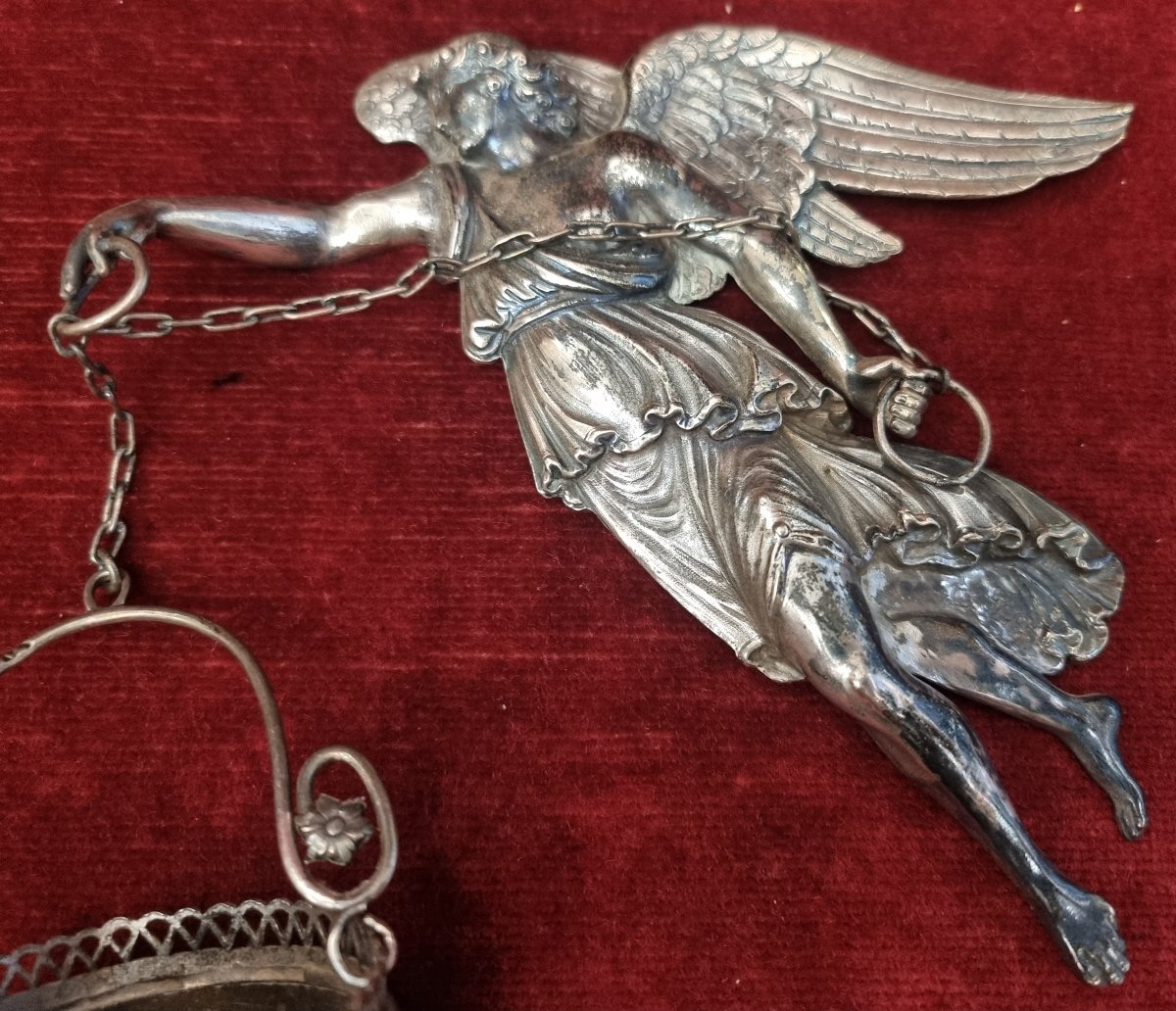 Pair Of Silver Holy Water Fontains - Italy - Early 19th Century-photo-2