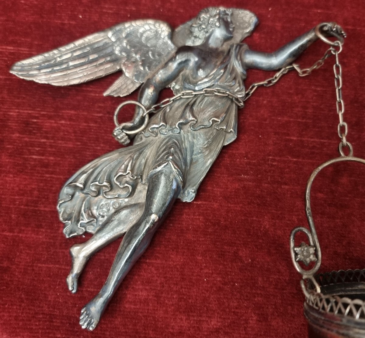 Pair Of Silver Holy Water Fontains - Italy - Early 19th Century-photo-3