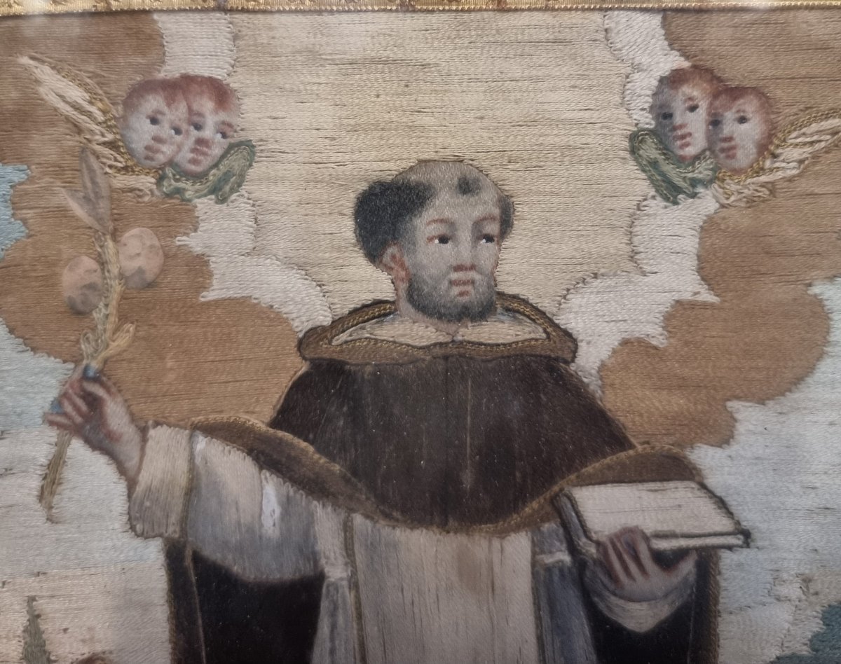 Picture - Thread Embroidery - San Domenico  - Late 18th Century - Made In Southern Italy-photo-3