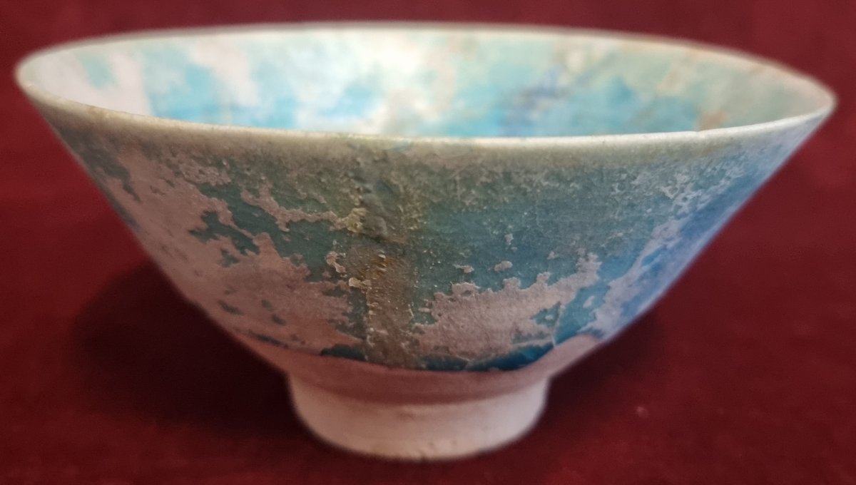 Kushan Persian Turquoise Blue Ceramic Bowl  14th Century-photo-4