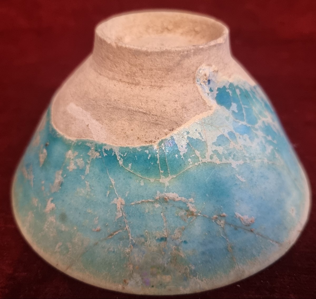 Kushan Persian Turquoise Blue Ceramic Bowl  14th Century-photo-1