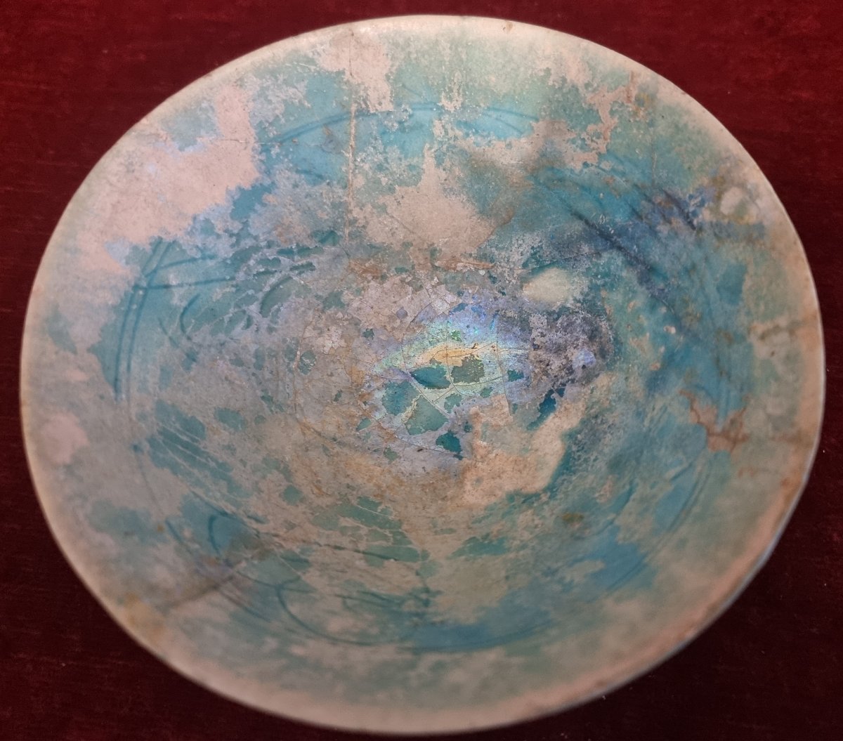 Kushan Persian Turquoise Blue Ceramic Bowl  14th Century-photo-2