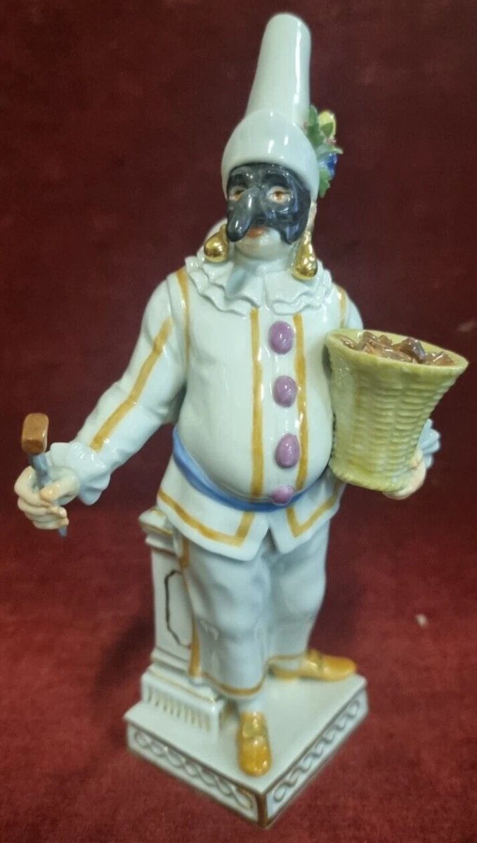 Figurine Pulcinella en porcelaine peinte  Meissen - début du XXe siècle-photo-2