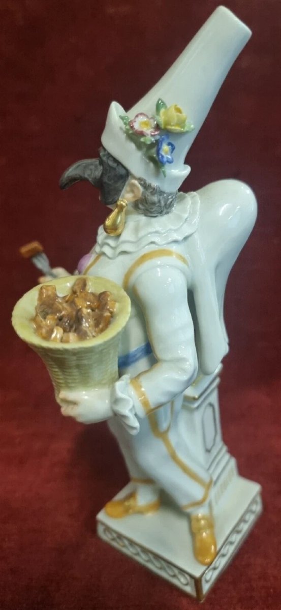 Figurine Pulcinella en porcelaine peinte  Meissen - début du XXe siècle-photo-3