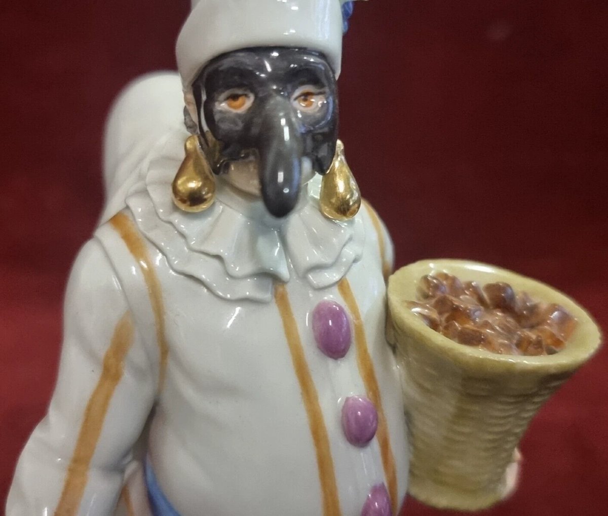 Figurine Pulcinella en porcelaine peinte  Meissen - début du XXe siècle-photo-4