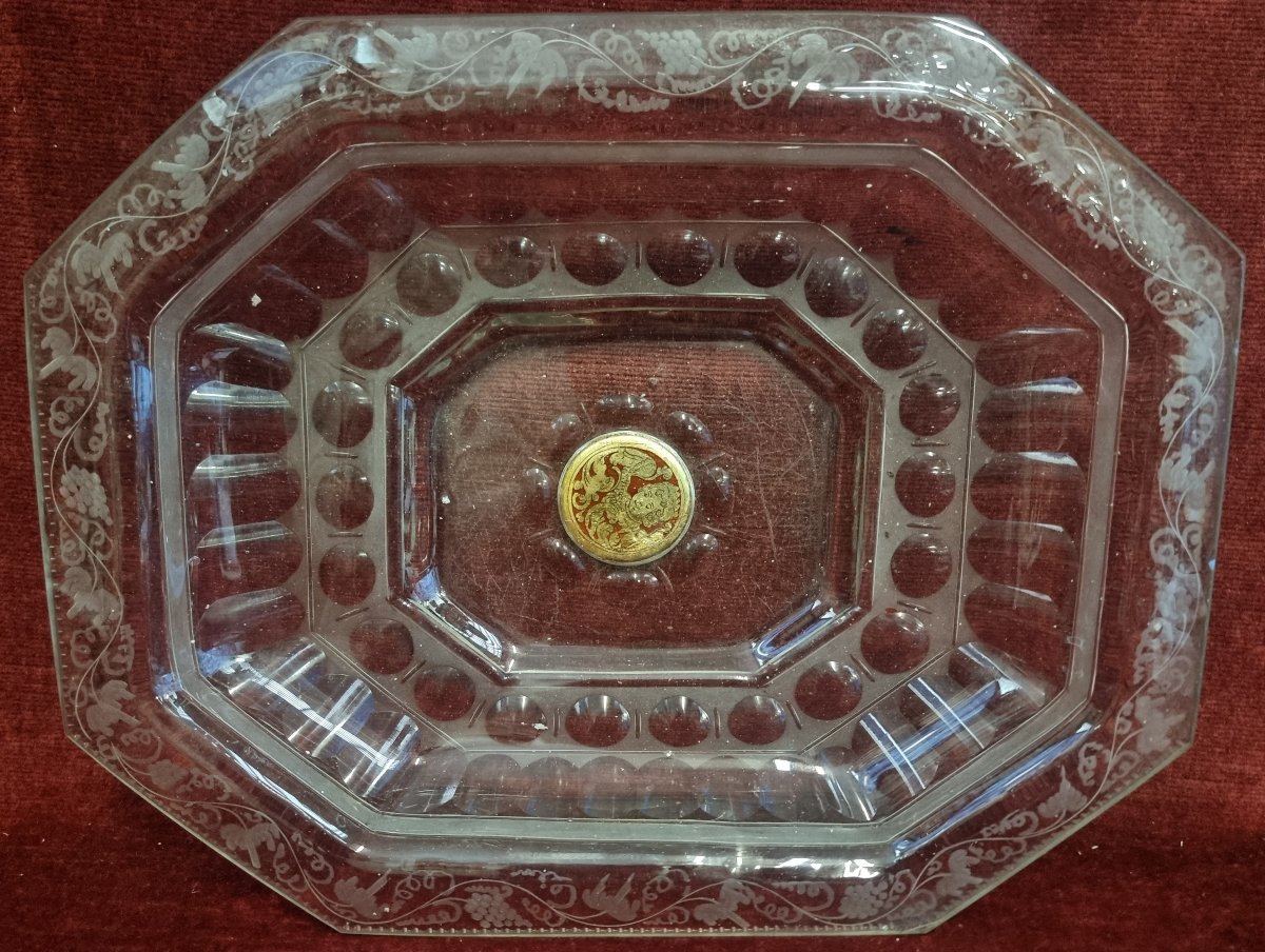 Engraved Glass Plate  -  Venice, 17th Century-photo-2