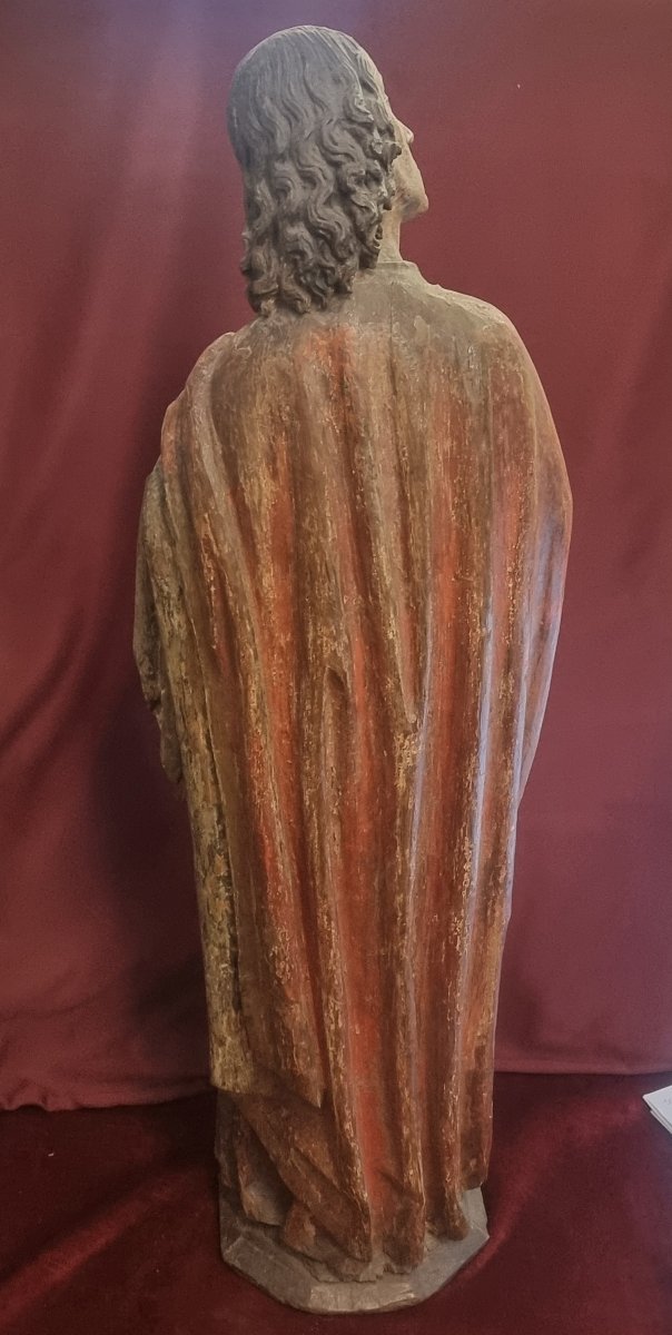 Lacquered Wooden Sculpture Depicting A Saint  Early 16th Century -  Lombardy-photo-3