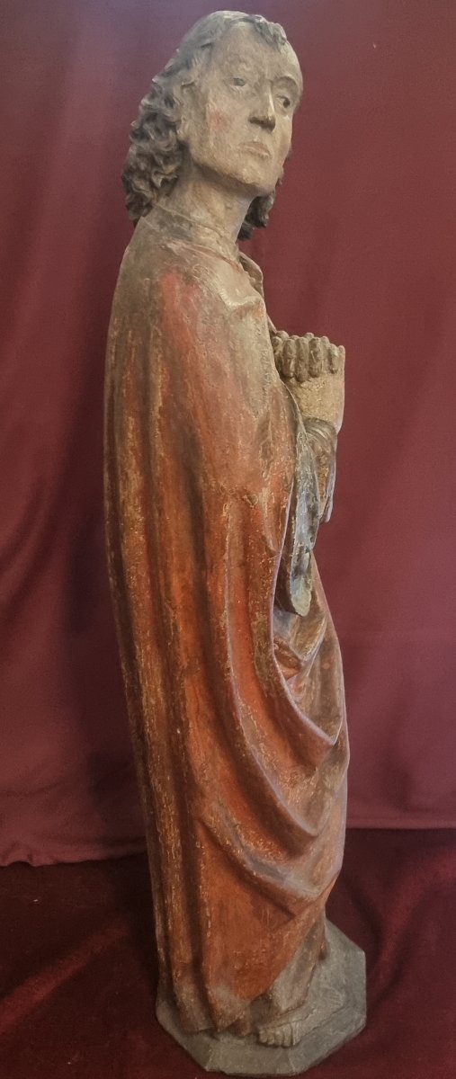 Lacquered Wooden Sculpture Depicting A Saint  Early 16th Century -  Lombardy-photo-4