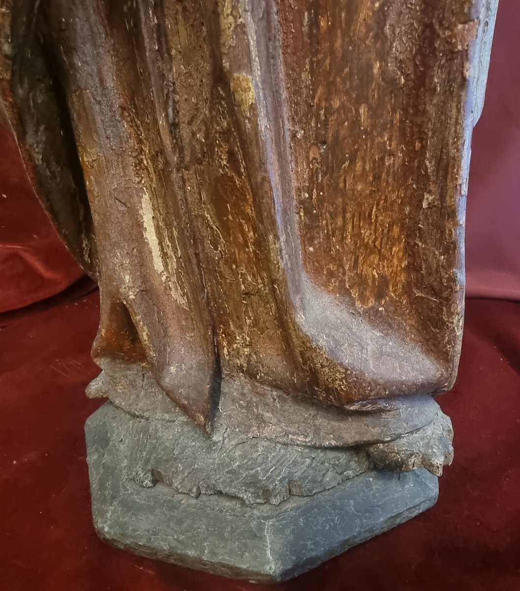Lacquered Wooden Sculpture Depicting A Saint  Early 16th Century -  Lombardy-photo-2