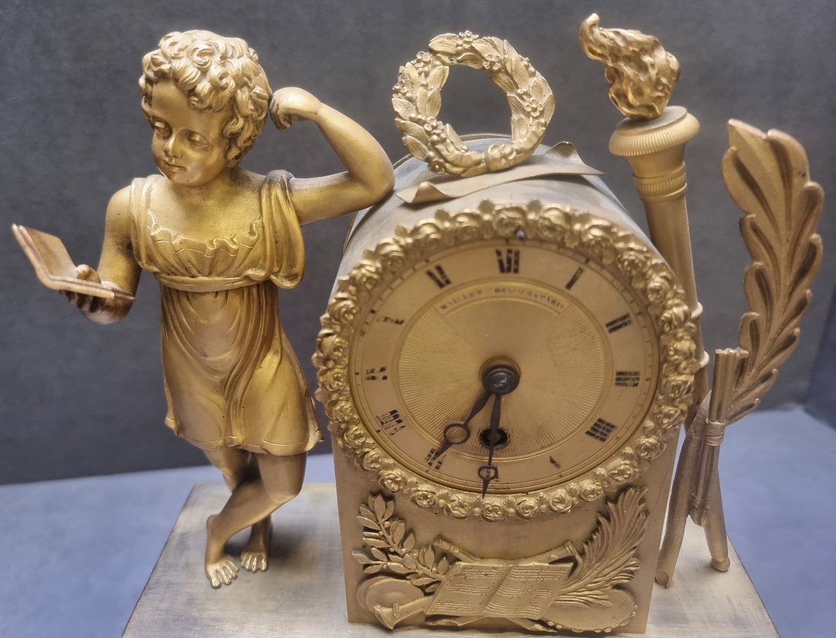 Gilded Bronze Table Clock   France - Charles X - First Half Of The 19th Century-photo-1