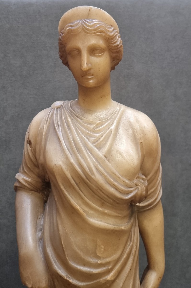 Sculpture en albâtre - Vierge romaine - Début du XIXe siècle  - ITALIE CENTRALE-photo-3