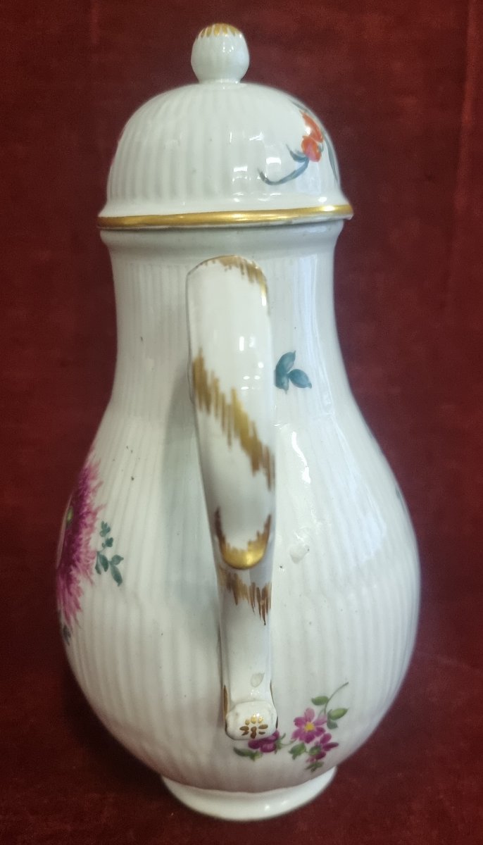 Cafetière en porcelaine peinte - Allemagne  - Milieu du XIXe siècle-photo-3