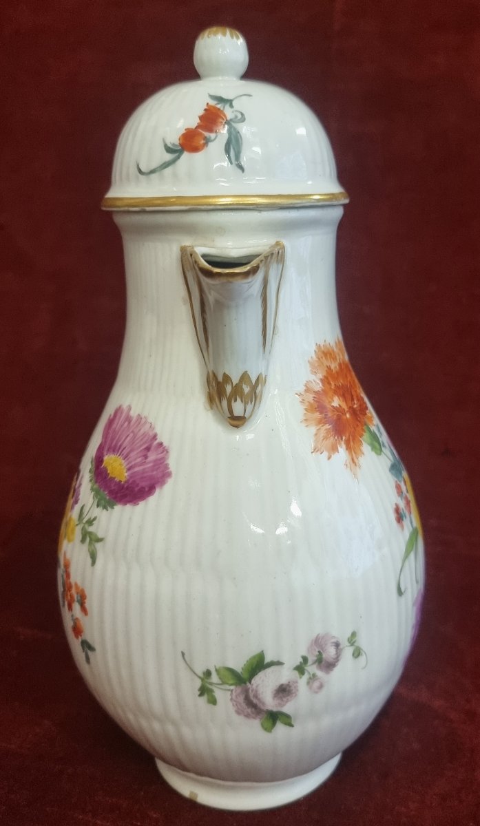 Cafetière en porcelaine peinte - Allemagne  - Milieu du XIXe siècle-photo-4