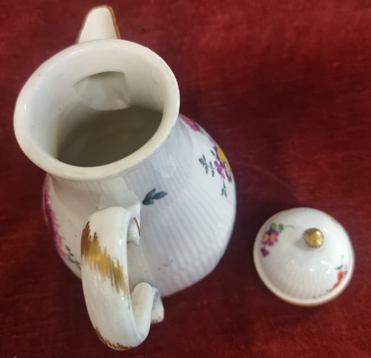 Cafetière en porcelaine peinte - Allemagne  - Milieu du XIXe siècle-photo-1