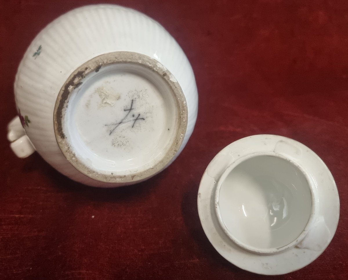 Cafetière en porcelaine peinte - Allemagne  - Milieu du XIXe siècle-photo-2