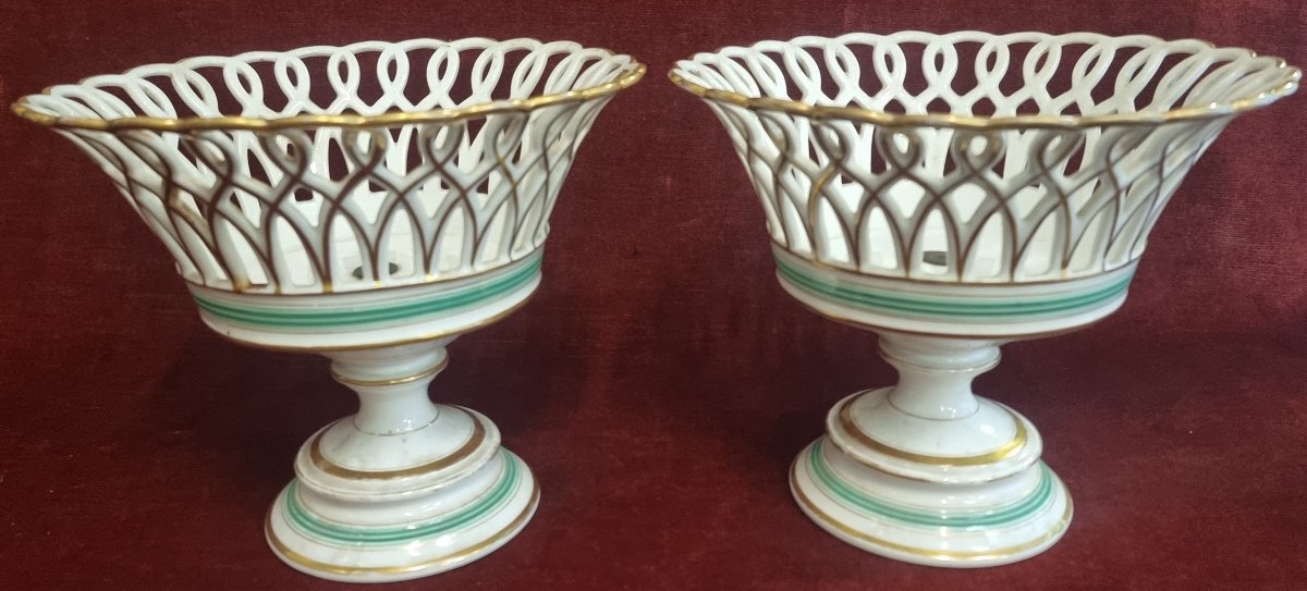 PAIRE DE PANIERS EN PORCELAINE - XIXe SIÈCLE - FRANCE-photo-3