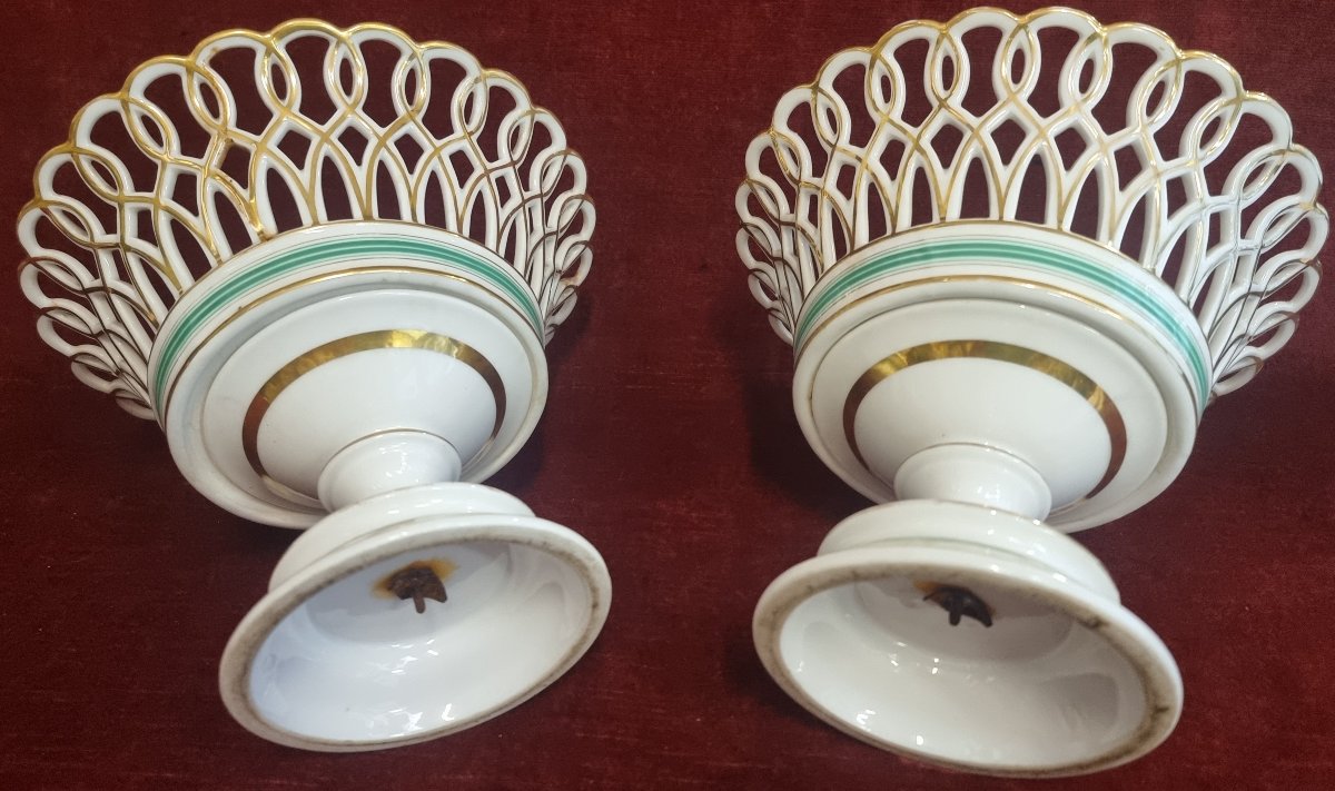 PAIRE DE PANIERS EN PORCELAINE - XIXe SIÈCLE - FRANCE-photo-2