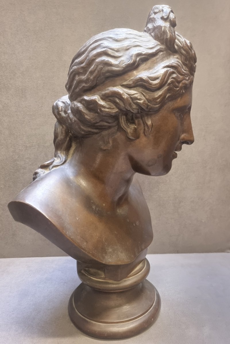 BUSTE FÉMININ EN BRONZE - FRANCE - MILIEU DU XIXe SIÈCLE-photo-2