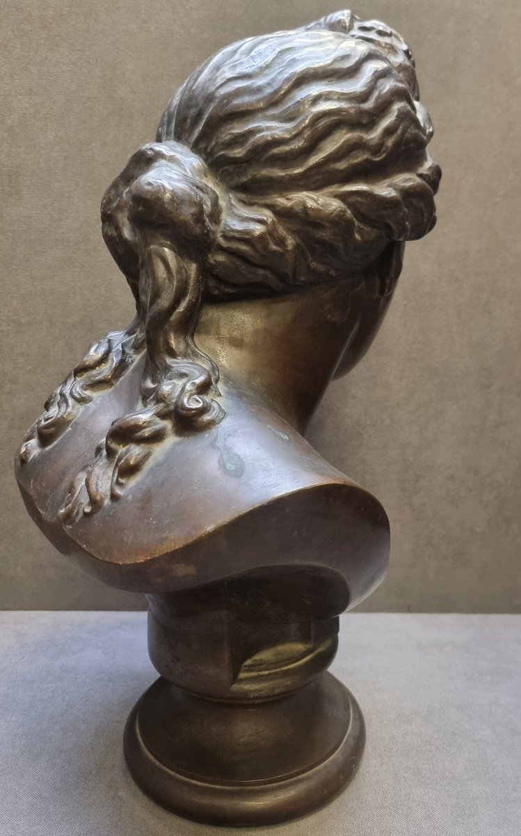 BUSTE FÉMININ EN BRONZE - FRANCE - MILIEU DU XIXe SIÈCLE-photo-3