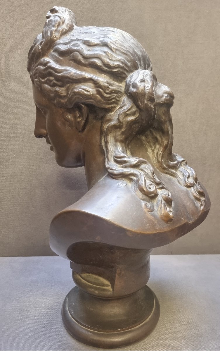BUSTE FÉMININ EN BRONZE - FRANCE - MILIEU DU XIXe SIÈCLE-photo-1
