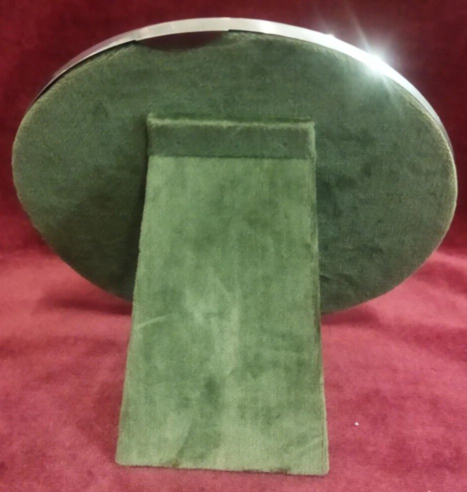 Round Silver-tone Metal Photo Frame - Gabriella Crespi - 1970s-photo-2