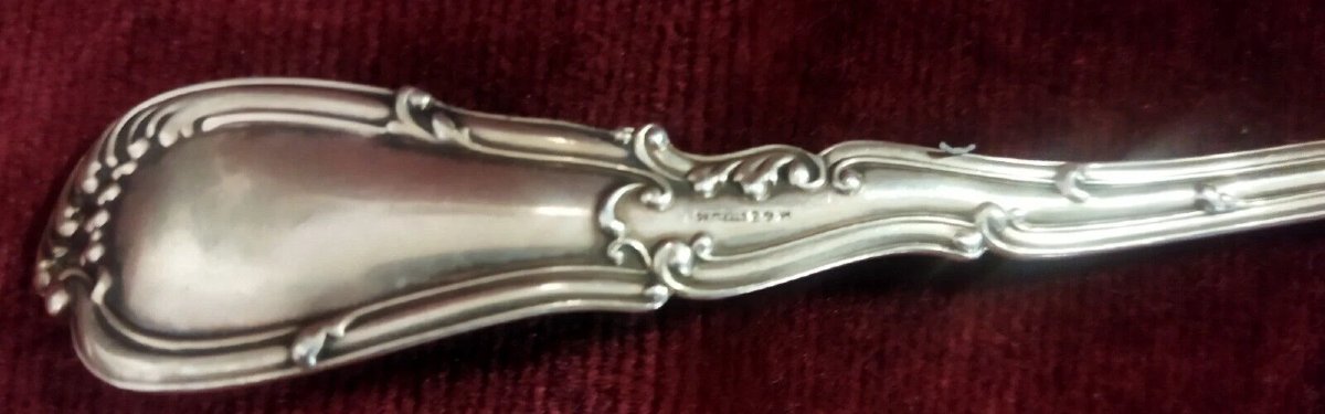 PAIRE DE COUVERTS  en argent massif 925 et émail  Début du XXe siècle - Art Nouveau-photo-2