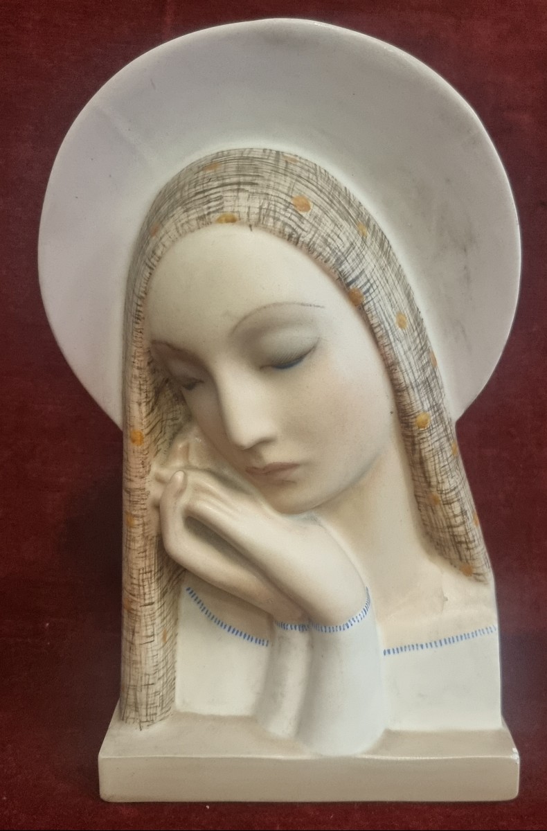 SCULPTURE CÉRAMIQUE - MADONNA - IGNI TURIN - ART DÉCO ANNÉES 1930