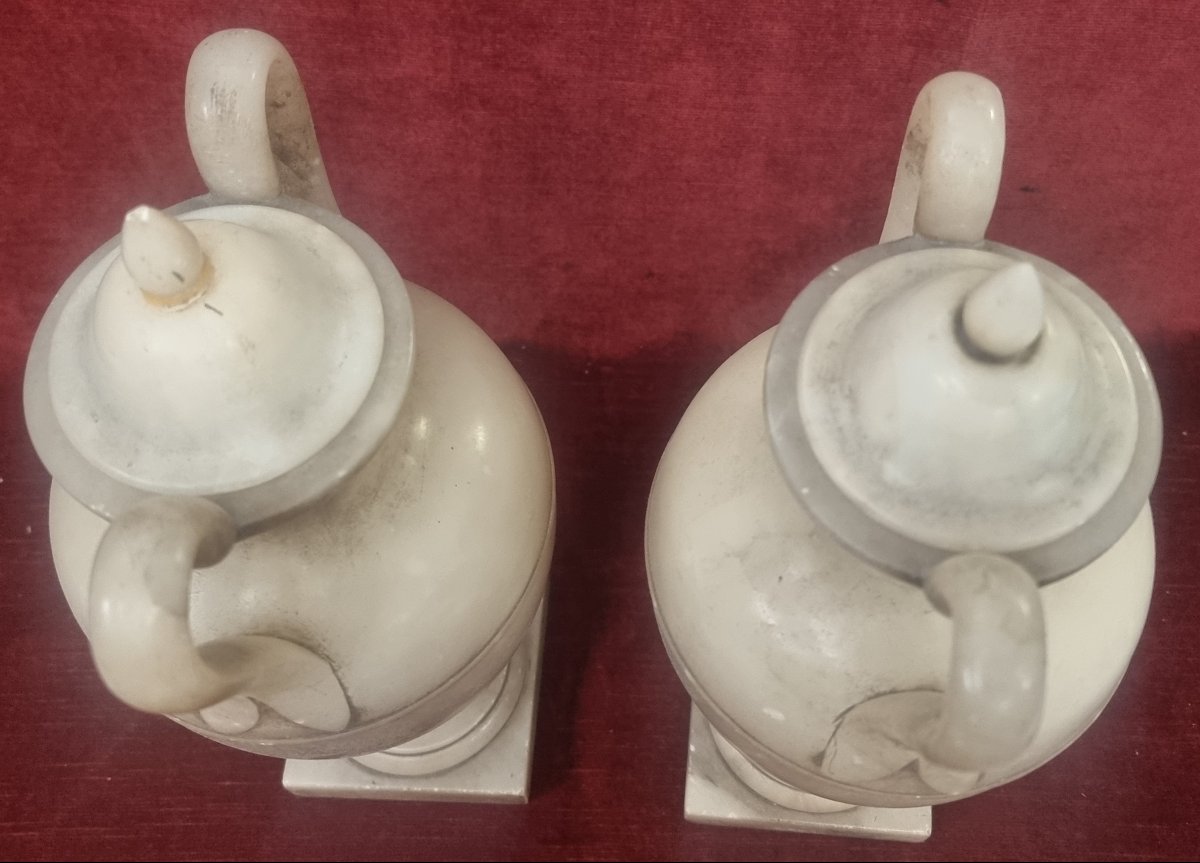 PAIRE DE VASES EN ALBATRE - TOSCANE, ITALIE - DÉBUT DU XIXe SIÈCLE-photo-1