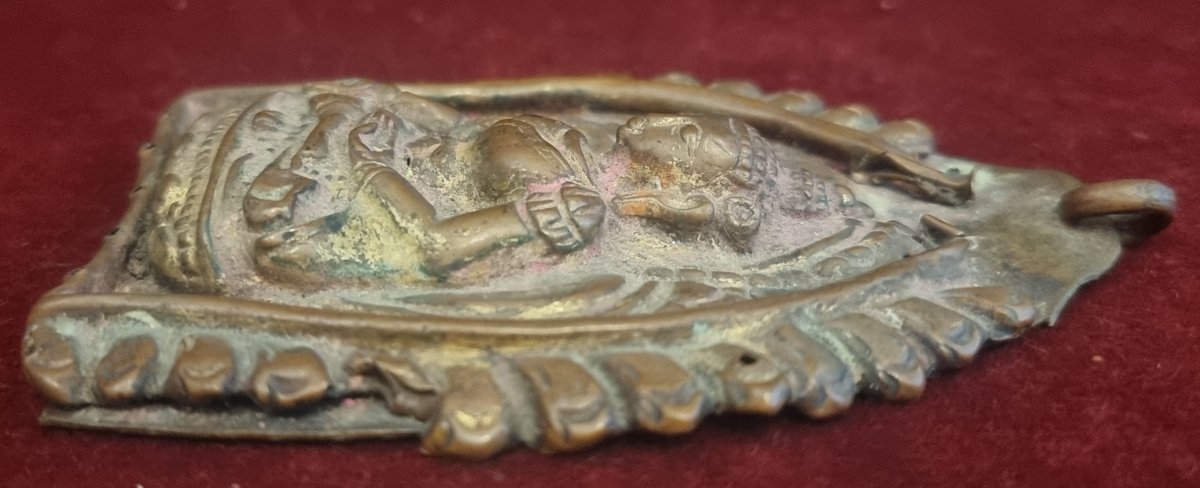 Bas-relief Medallion On Copper - Tibet - 19th Century-photo-4
