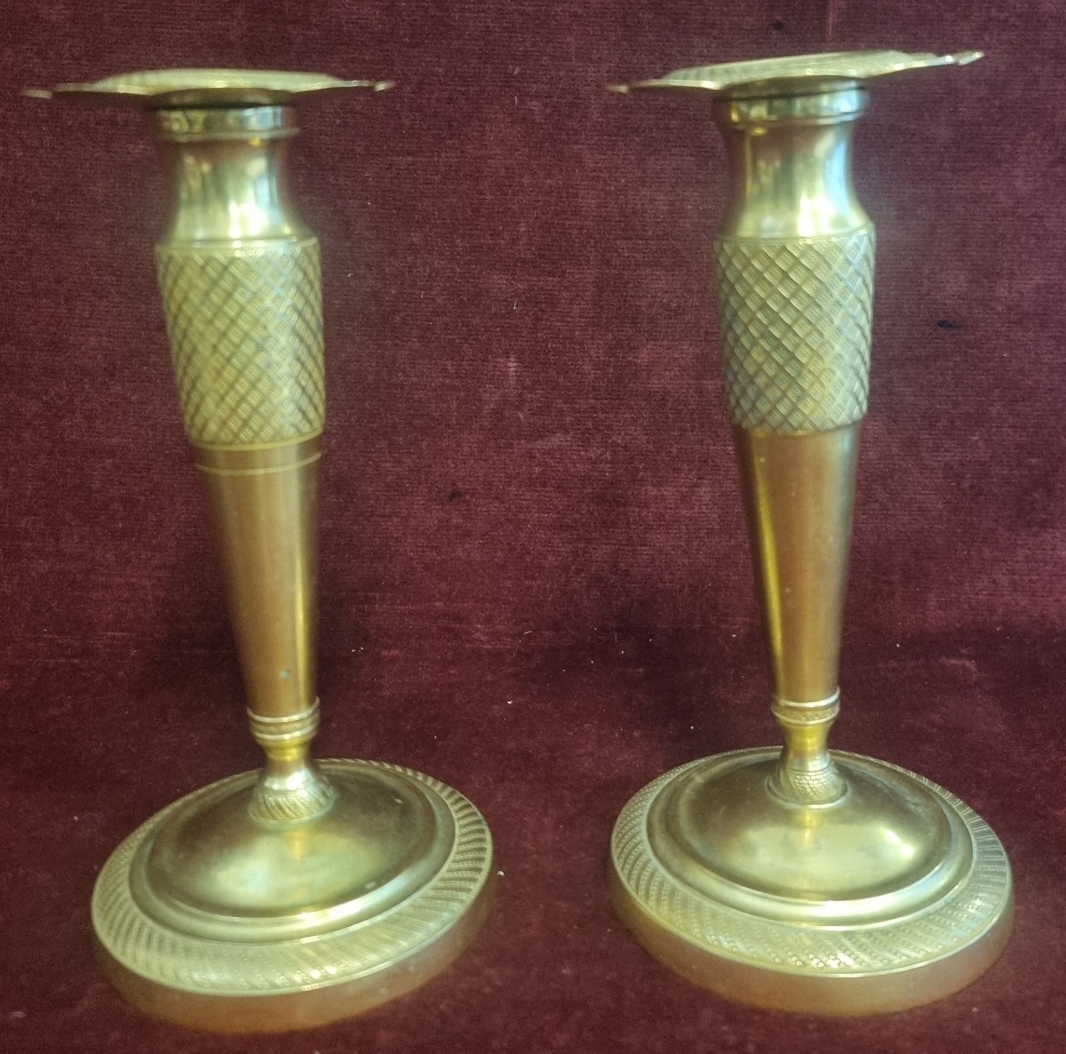 Pair Of Gilded Bronze Candelabra - 19th Century - Empire Style - France
