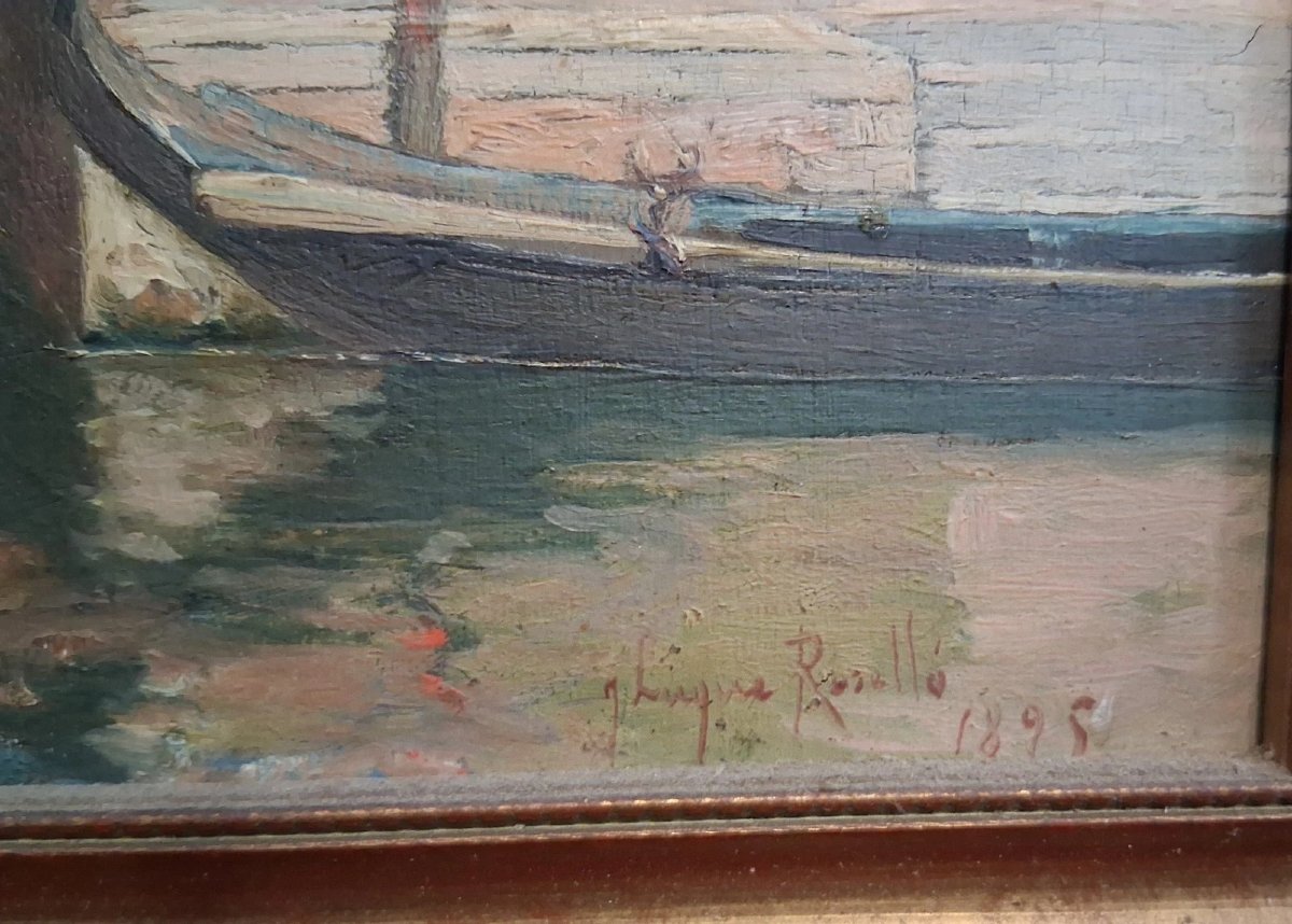 PEINTURE - HUILE SUR PANNEAU - VENISE 1895  - Joaquín Luque Rosello (1865 - 1932)-photo-2