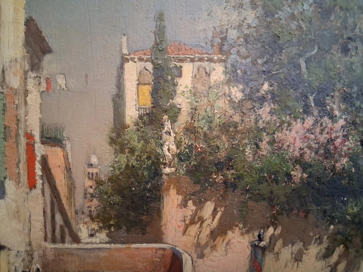 PEINTURE - HUILE SUR PANNEAU - VENISE 1895  - Joaquín Luque Rosello (1865 - 1932)-photo-4
