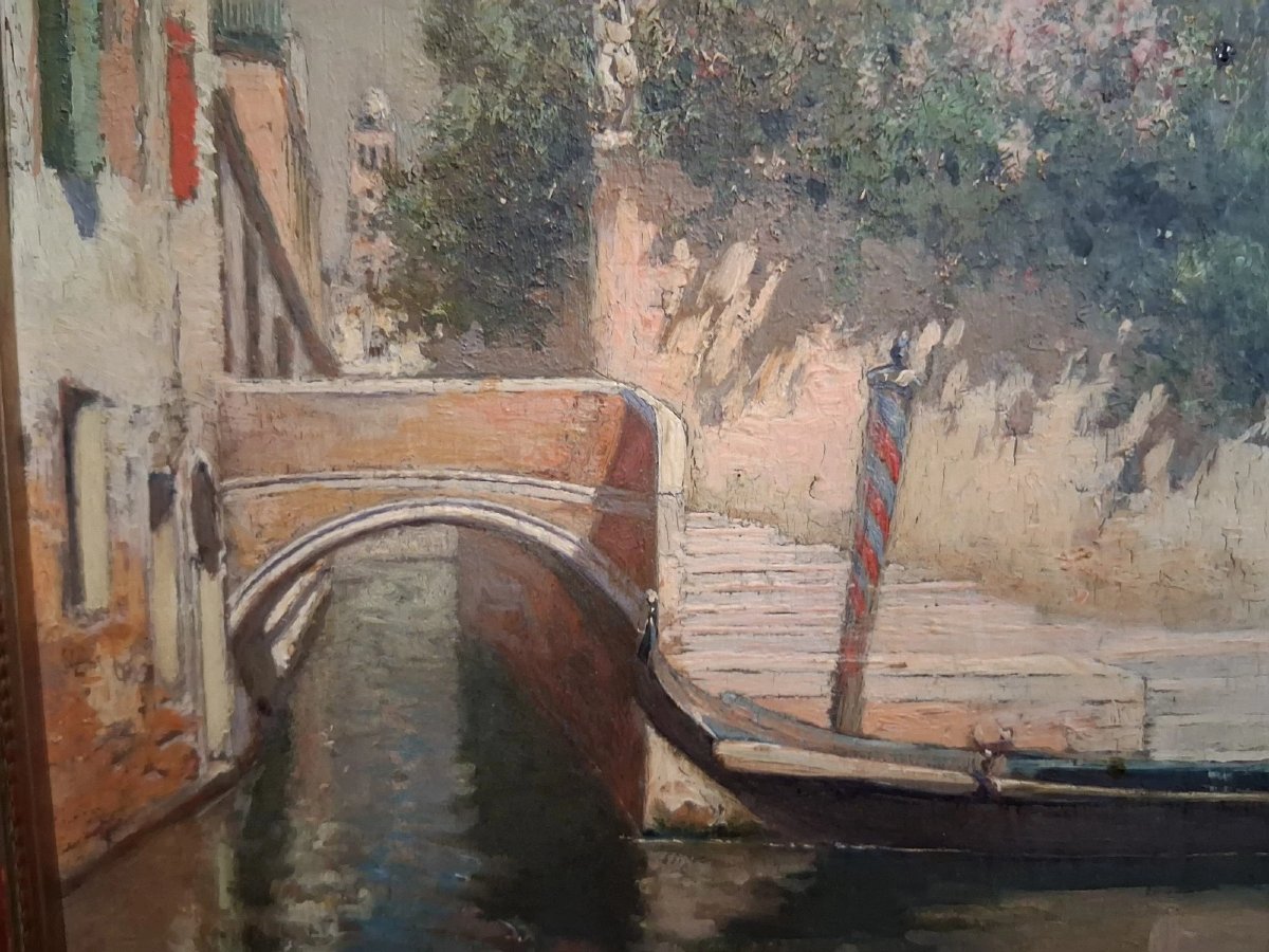 PEINTURE - HUILE SUR PANNEAU - VENISE 1895  - Joaquín Luque Rosello (1865 - 1932)-photo-1