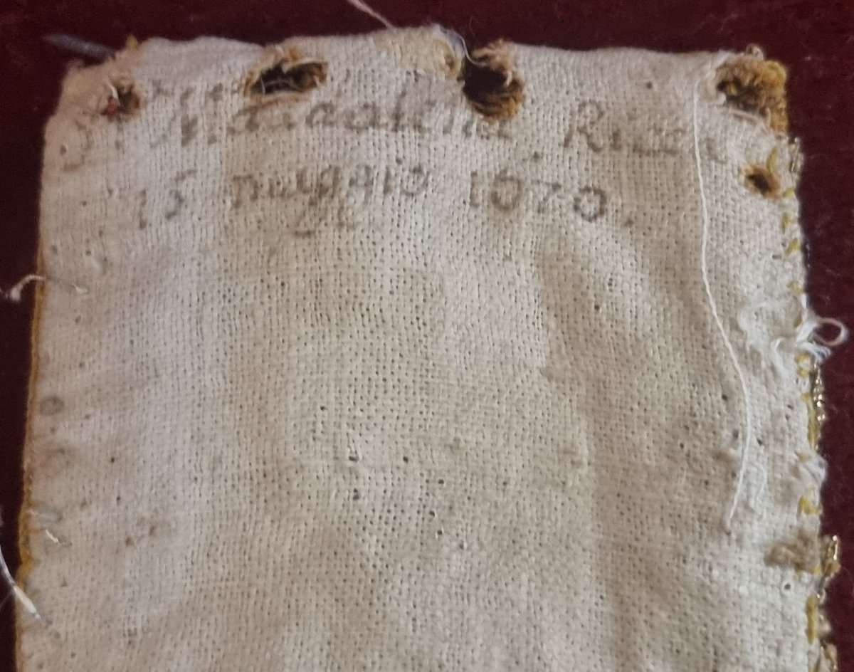 Lambrequin brodé - Italie du Sud – XVIIe siècle (daté du 15 mai 1670)-photo-7