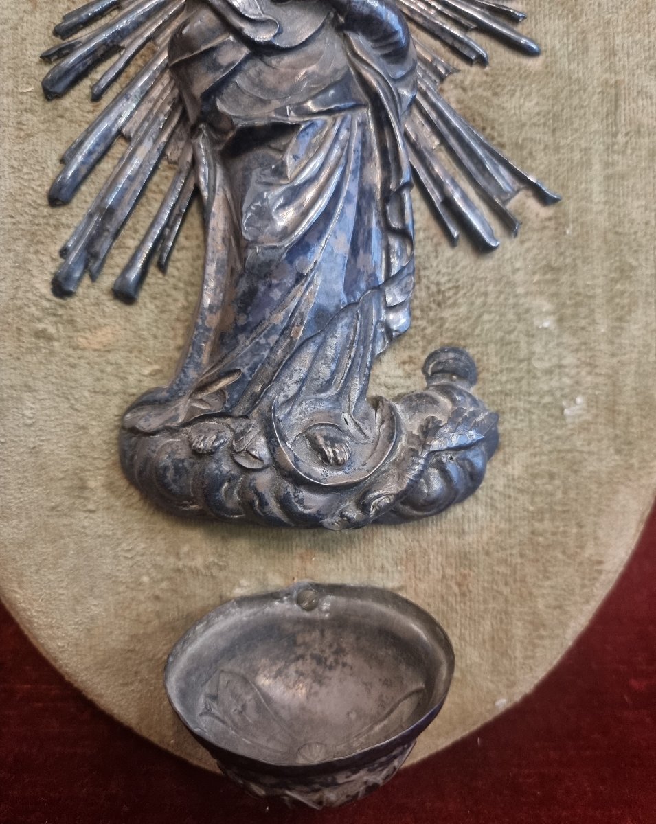 Fontaine sacrée en argent de la Vierge - Sud de l'Italie - Fin du XVIIIe siècle-photo-3