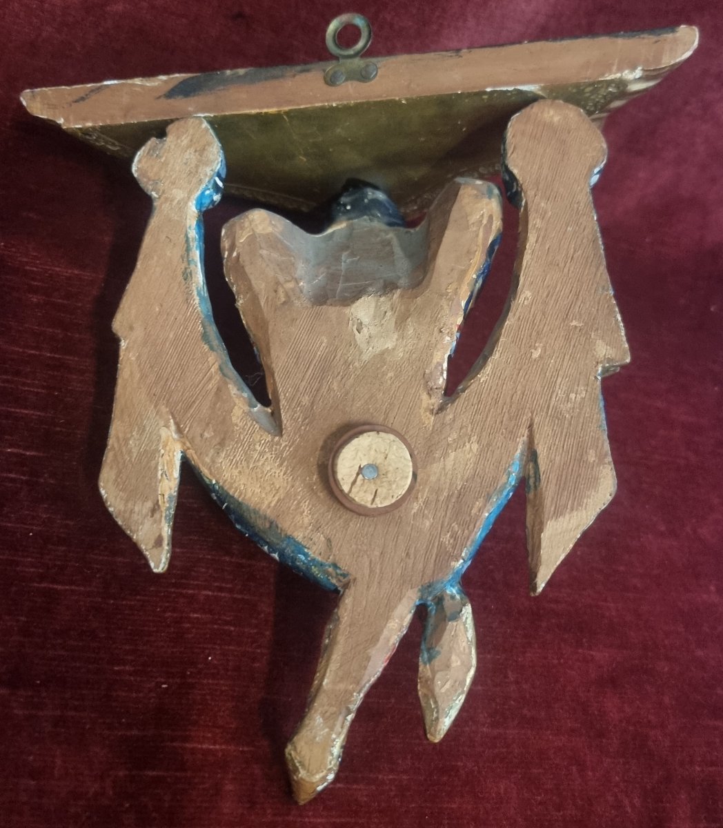 Painted And Gilded Wooden Shelf - Venice - Late 19th Century-photo-2