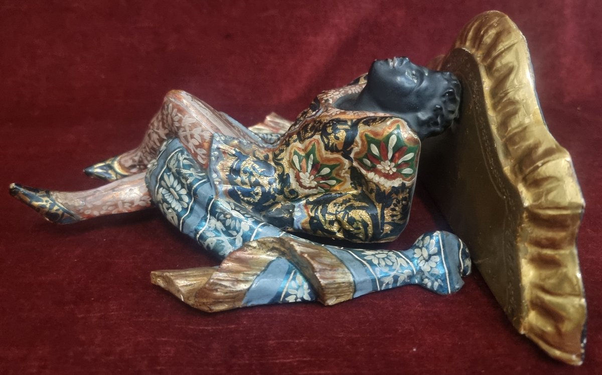Painted And Gilded Wooden Shelf - Venice - Late 19th Century-photo-4