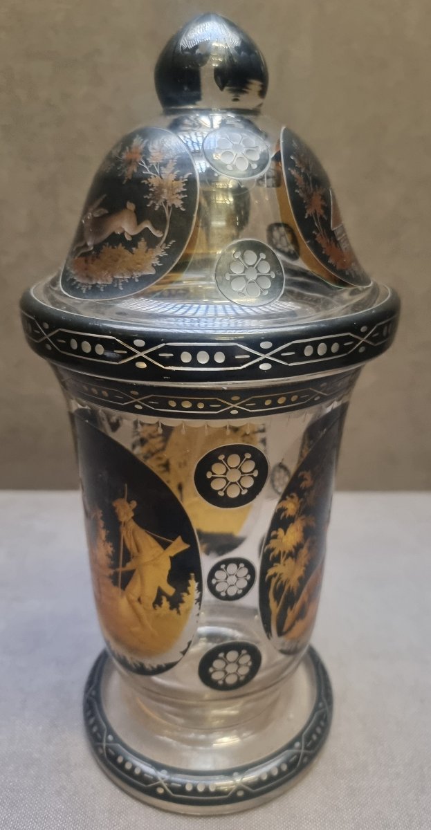 Vase en verre gravé de Bohême – fin du XIXe siècle-photo-4